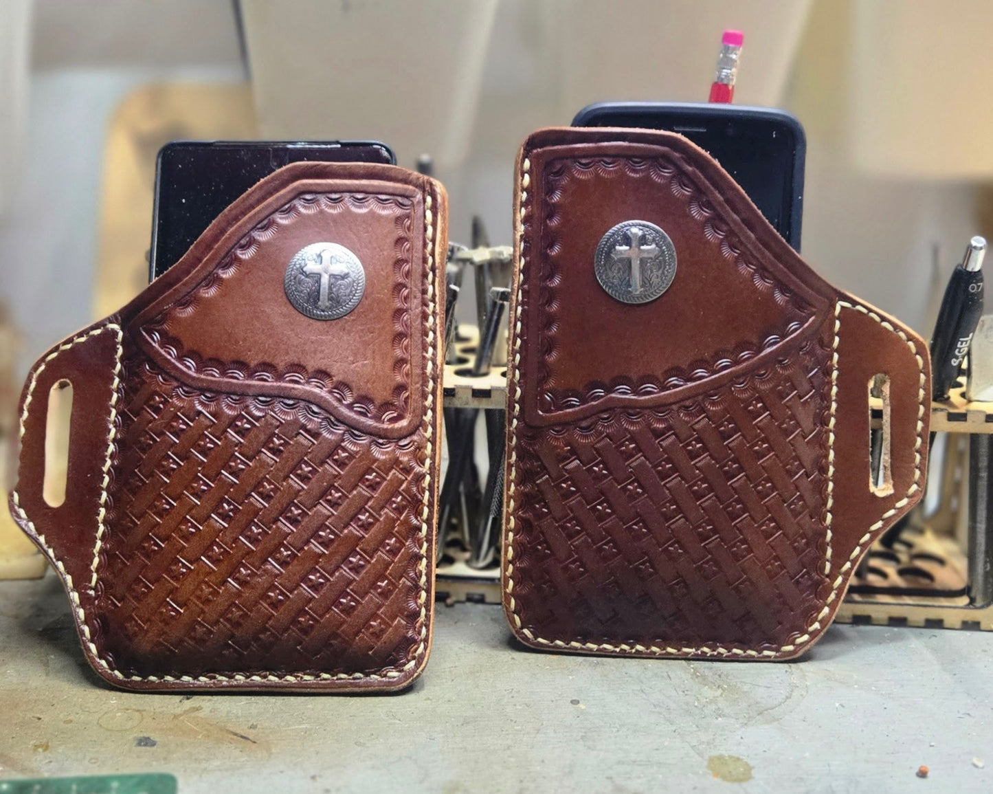 Leather Phone Holster (Copy) AnchorsAweighLeather