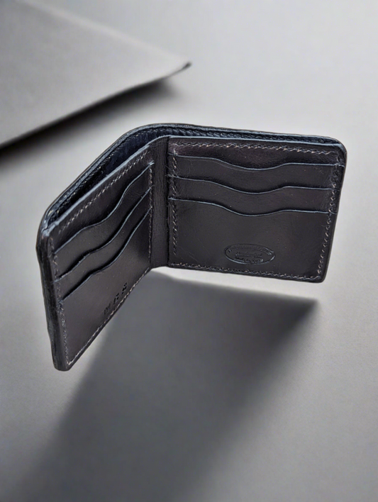 Black Genuine Alligator Skin Men's leather bi-fold wallet, leather wallet, leather billfold AnchorsAweighLeather
