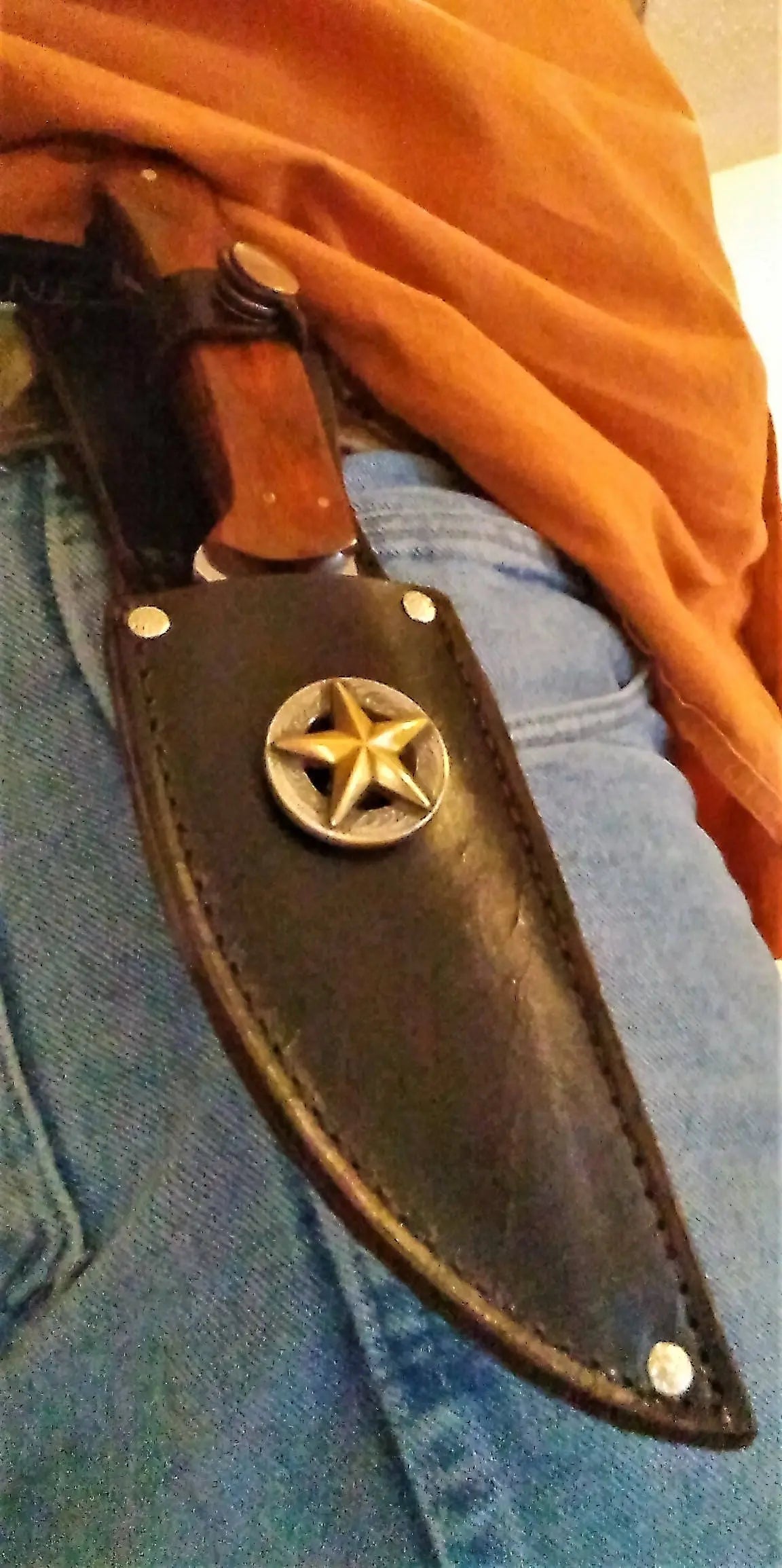 Custom Leather Knife Sheath, horizontal knife sheath AnchorsAweighLeather