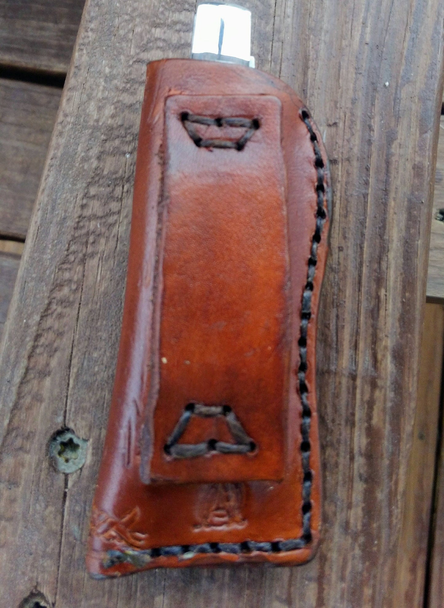 Custom leather knife sheath, folding knife case AnchorsAweighLeather