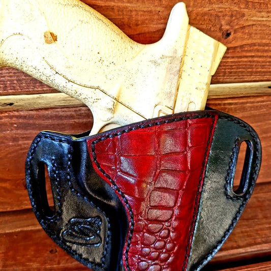 The VENOM saddle style holster, Pancake Holster, OWB Holster, Leather Holster, Holster, EDC AnchorsAweighLeather