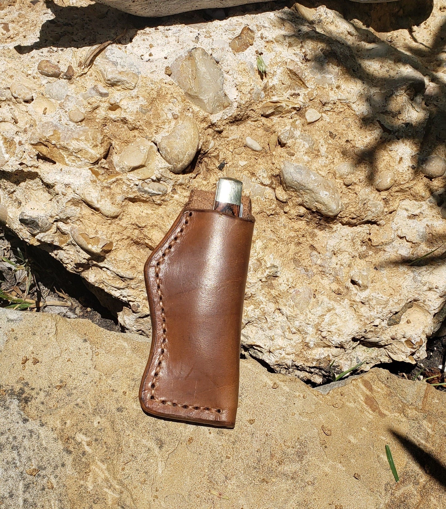 Custom leather knife sheath, case, pocket knife sheath, EDC AnchorsAweighLeather