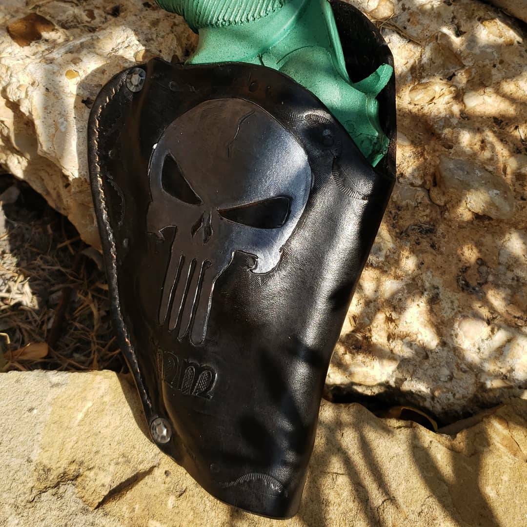 Taurus Judge 2.5in barrel OWB Holster, Punisher Skull Holster, Judge Holster, Leather Holster, Holster, EDC AnchorsAweighLeather