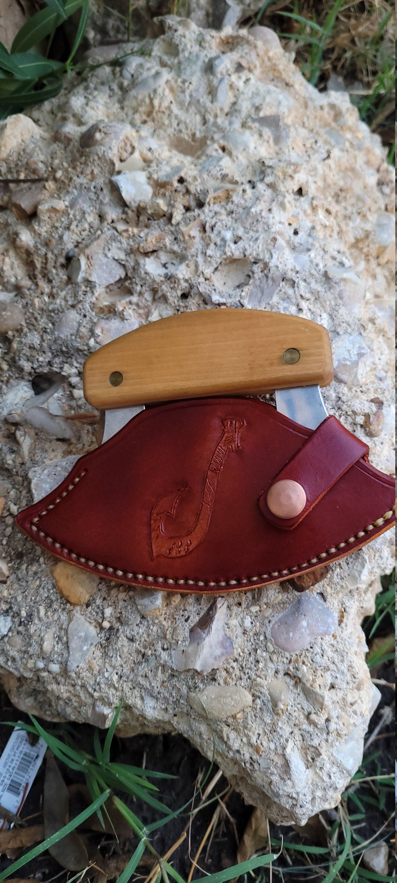 ULU knife sheath, ULU knife scabbard AnchorsAweighLeather