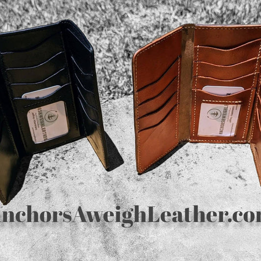 Roper Inspired Trifold Wallet, Trifold Wallet, Alta Edition Trifold Wallet, Wallet, EDC AnchorsAweighLeather
