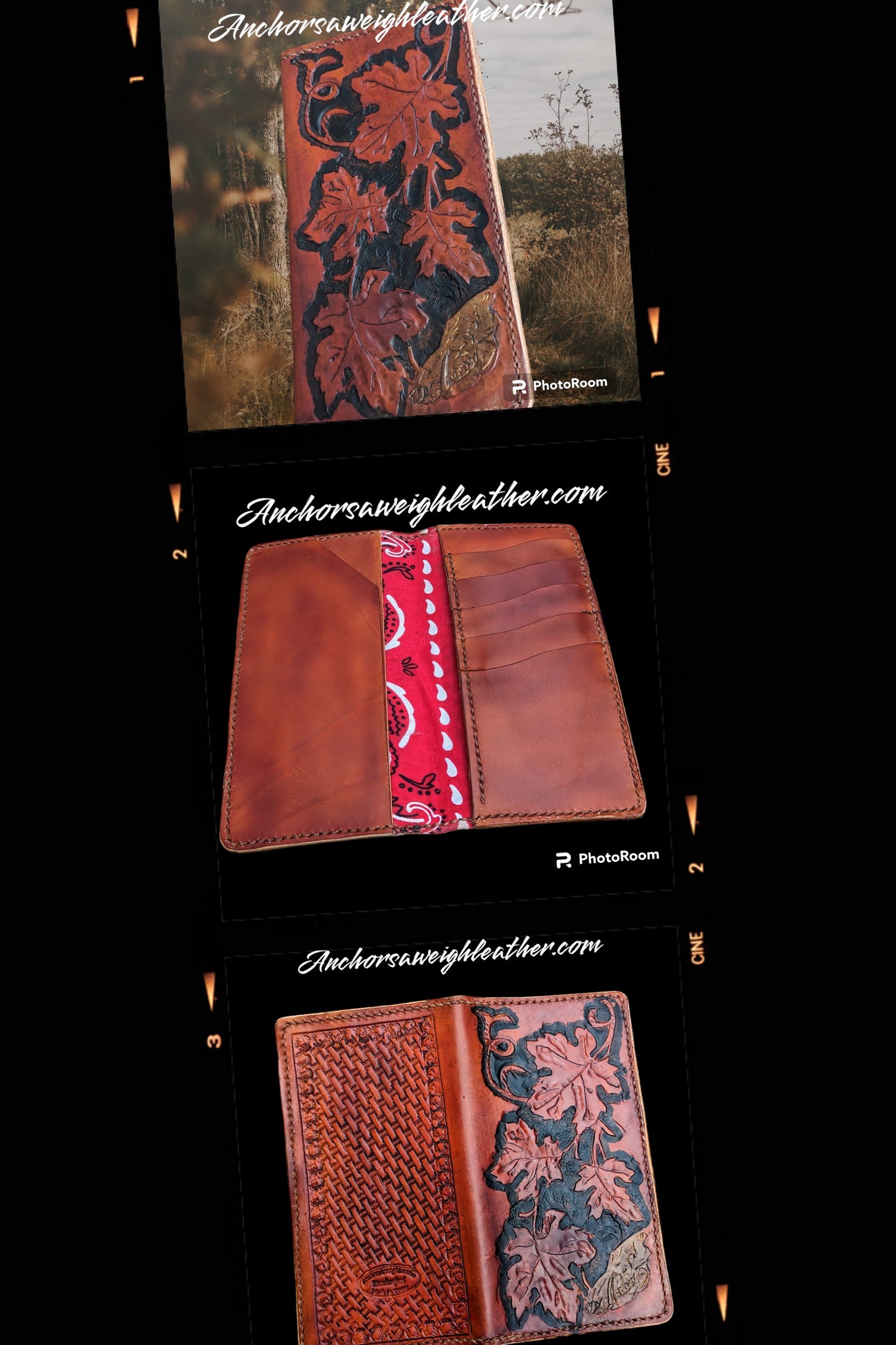 Long Wallet, Mens Wallet, Roper Wallet, leather wallet, EDC wallet AnchorsAweighLeather