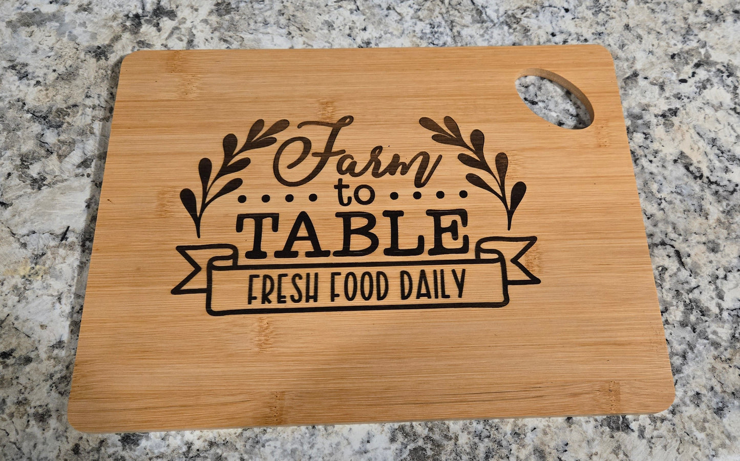 Bamboo cutting board, kitchen cutting board AnchorsAweighLeather