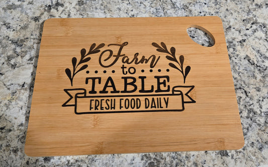 Bamboo cutting board, kitchen cutting board AnchorsAweighLeather