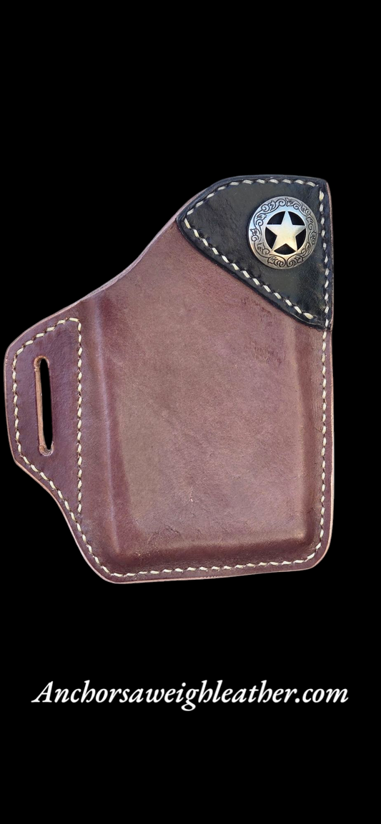 Leather Phone Holster Cattleman Edition AnchorsAweighLeather