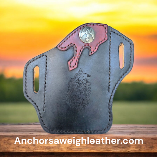 Leather Phone Holster RAVEN Edition AnchorsAweighLeather