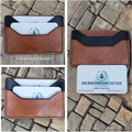 Bison Brown / Black Slim Leather ELite Card Holder, Minimalist Card Wallet, EDC wallet AnchorsAweighLeather