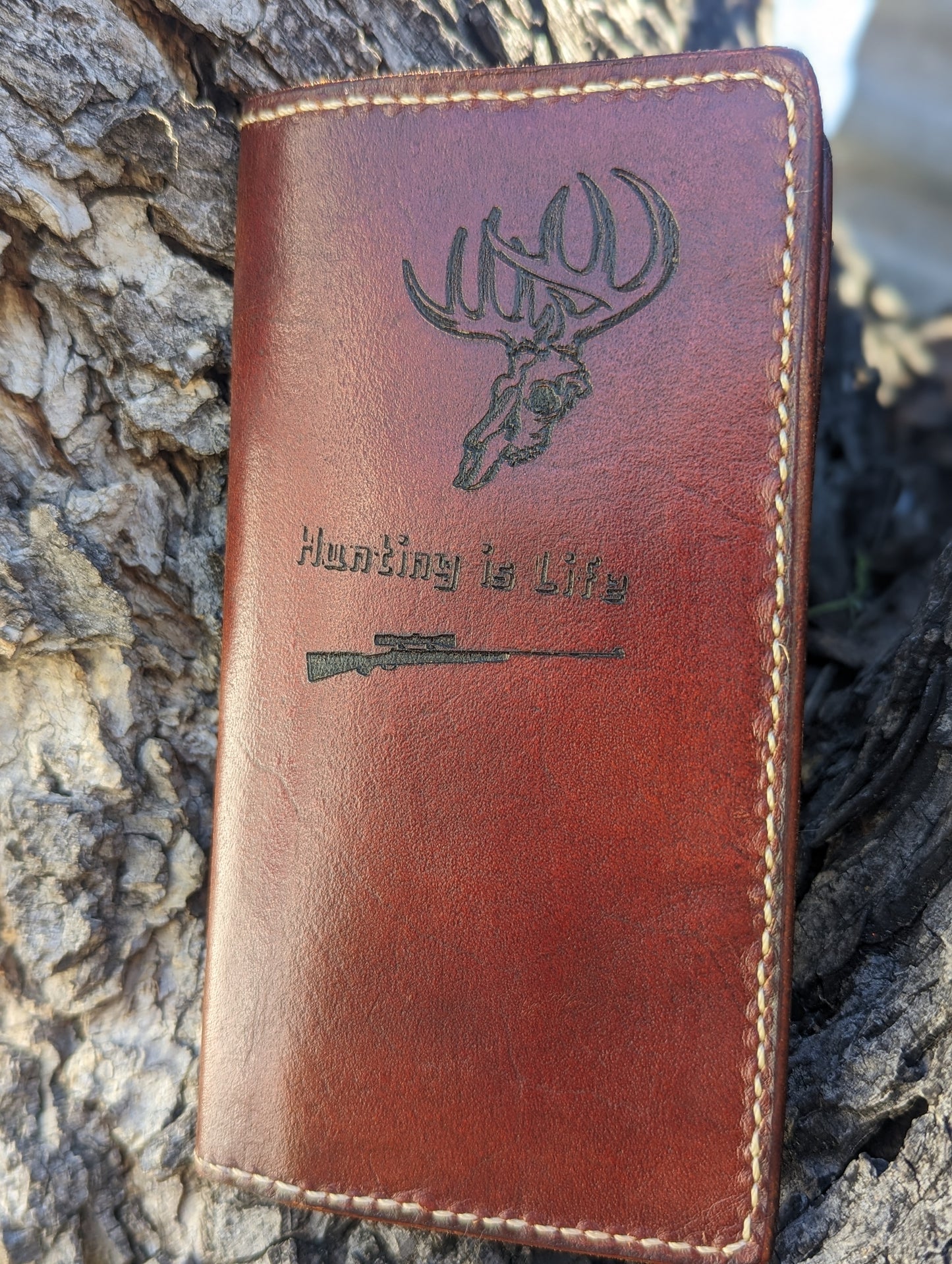 Roper Wallet, Long Wallet, Hunting is Life Wallet, Wallet, EDC AnchorsAweighLeather