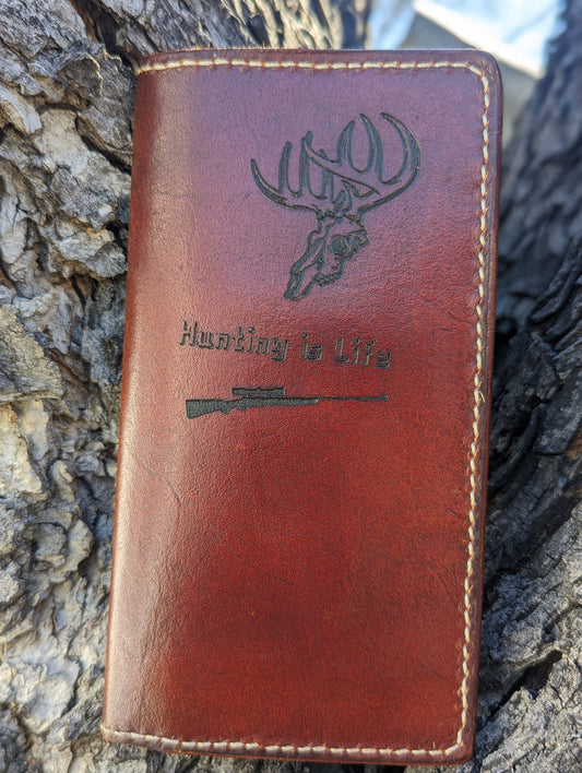 Roper Wallet, Long Wallet, Hunting is Life Wallet, Wallet, EDC AnchorsAweighLeather