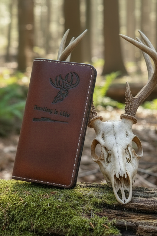 Roper Wallet, Long Wallet, Hunting is Life Wallet, Wallet, EDC,Leather Wallet AnchorsAweighLeather