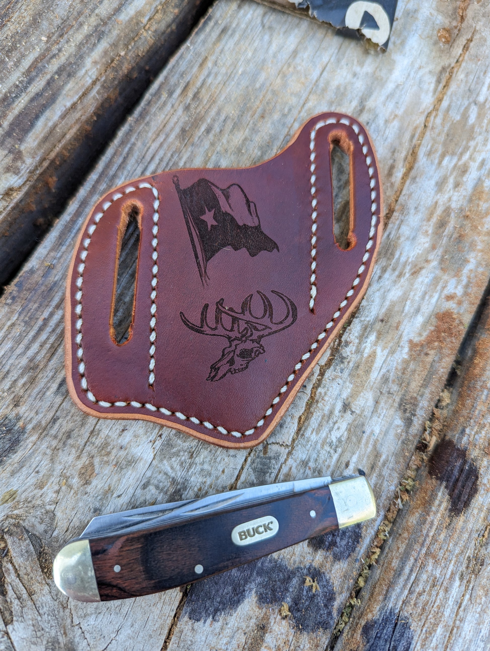 Custom Texas pancake knife sheath, knife case, leather knife sheath, pocket knife scabbard, Pocket knife sheath AnchorsAweighLeather