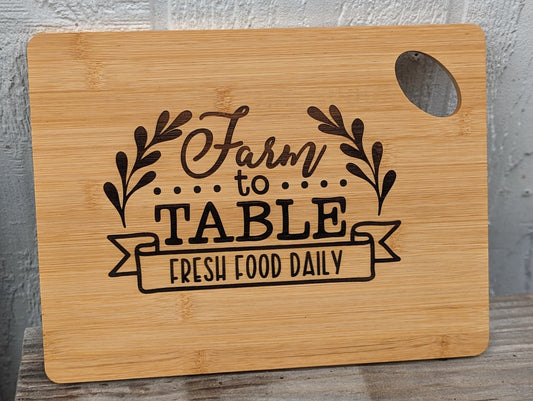 Bamboo cutting board, kitchen cutting board AnchorsAweighLeather