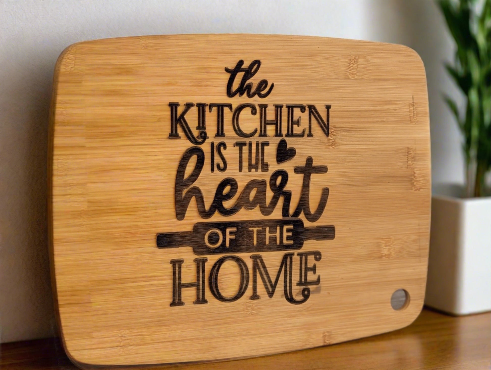 Bamboo Cutting Board, Custom cutting board AnchorsAweighLeather