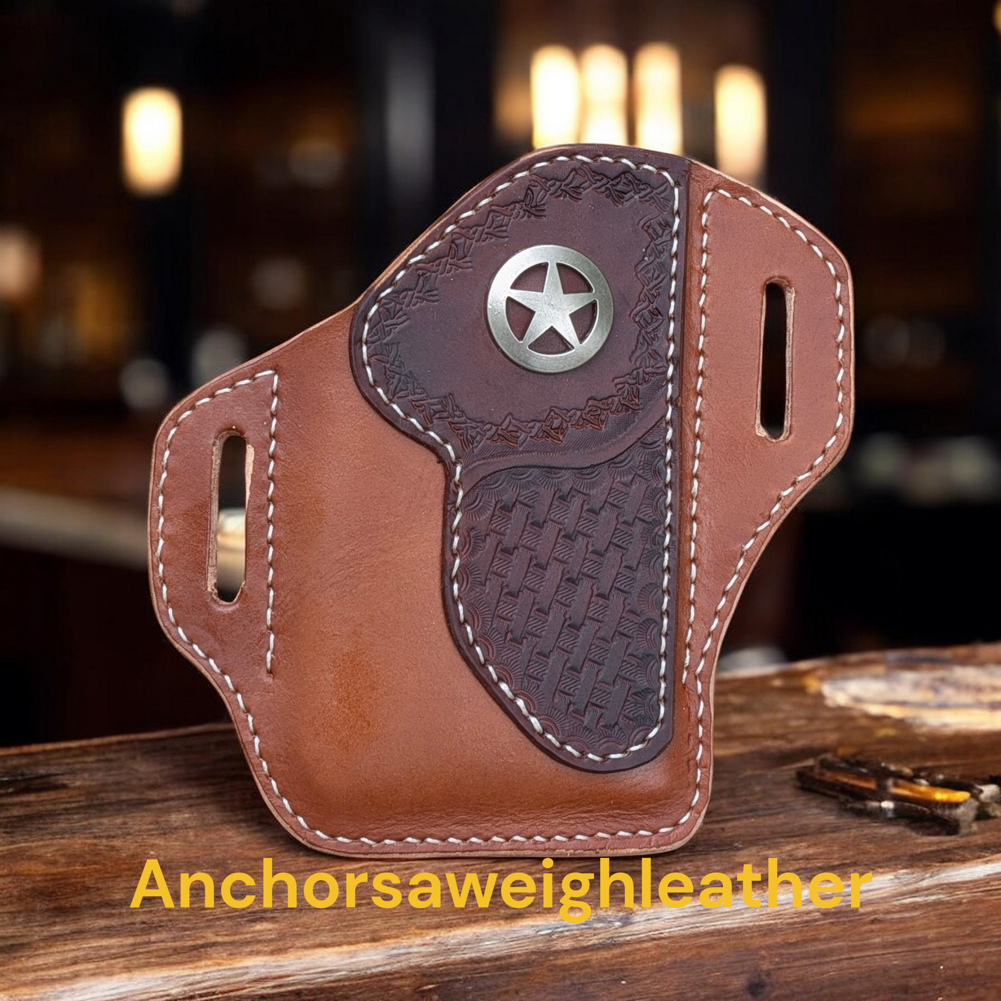Leather Phone Holster Rancher II Edition AnchorsAweighLeather