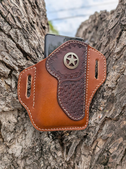 Leather Phone Holster Rancher II Edition AnchorsAweighLeather