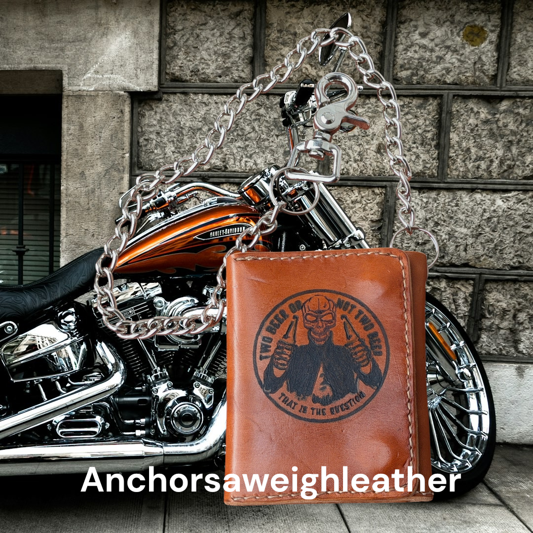 Biker Wallet, Chain Wallet AnchorsAweighLeather