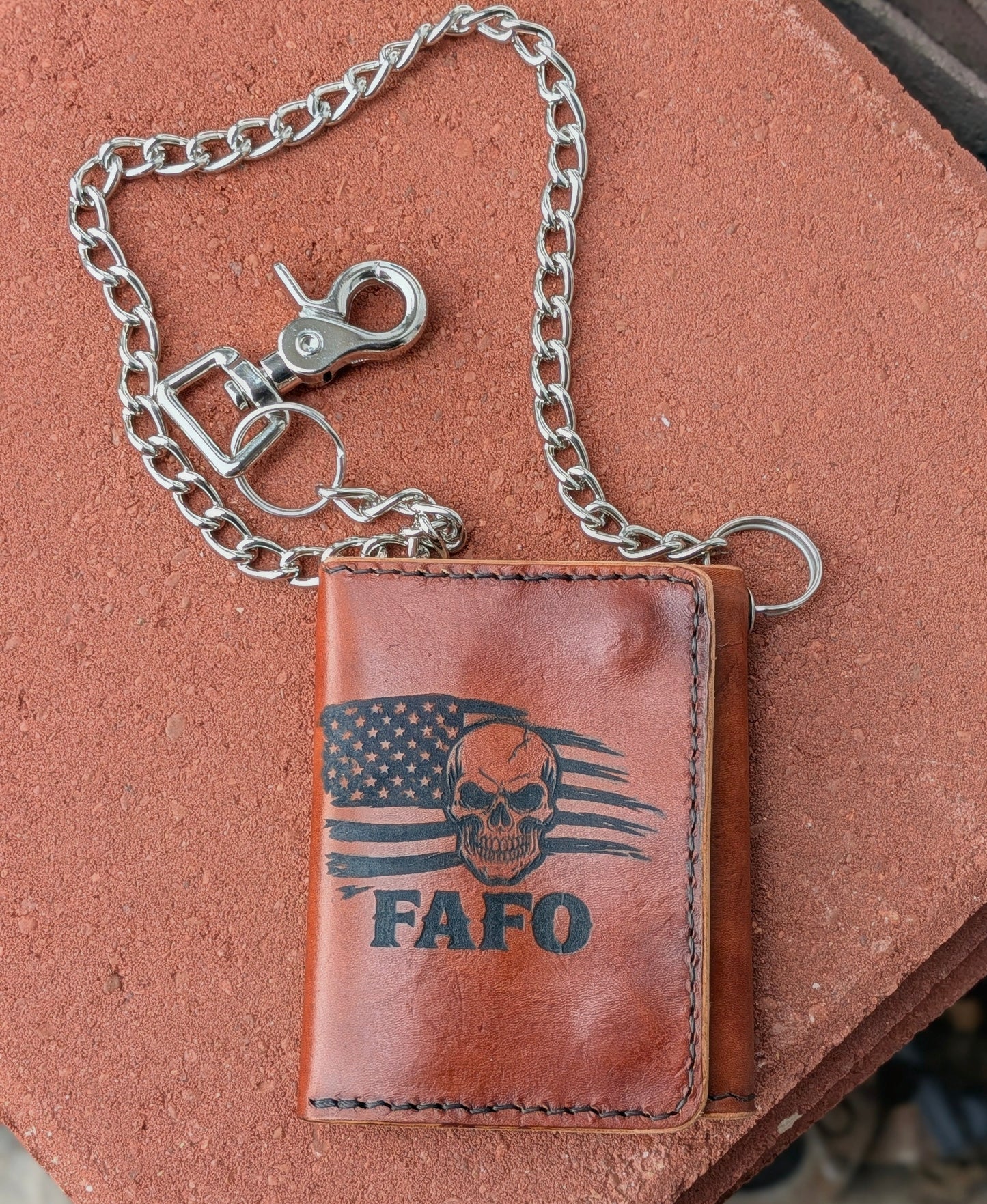 Biker Wallet, Chain Wallet, FAFO Wallet AnchorsAweighLeather
