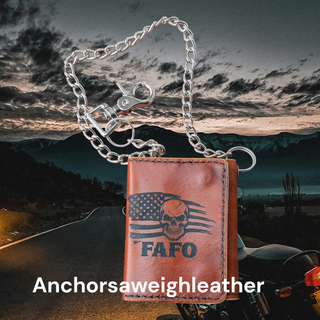 Biker Wallet, Chain Wallet, FAFO Wallet AnchorsAweighLeather