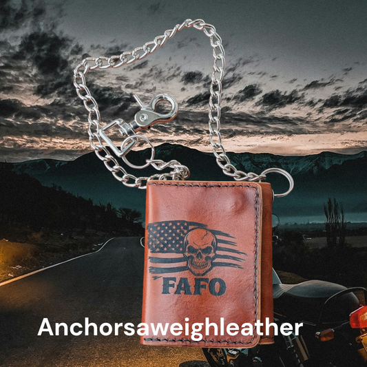 Biker Wallet, Chain Wallet, FAFO Wallet AnchorsAweighLeather