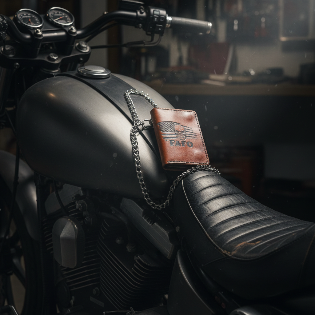 Biker Wallet, Chain Wallet, FAFO Wallet