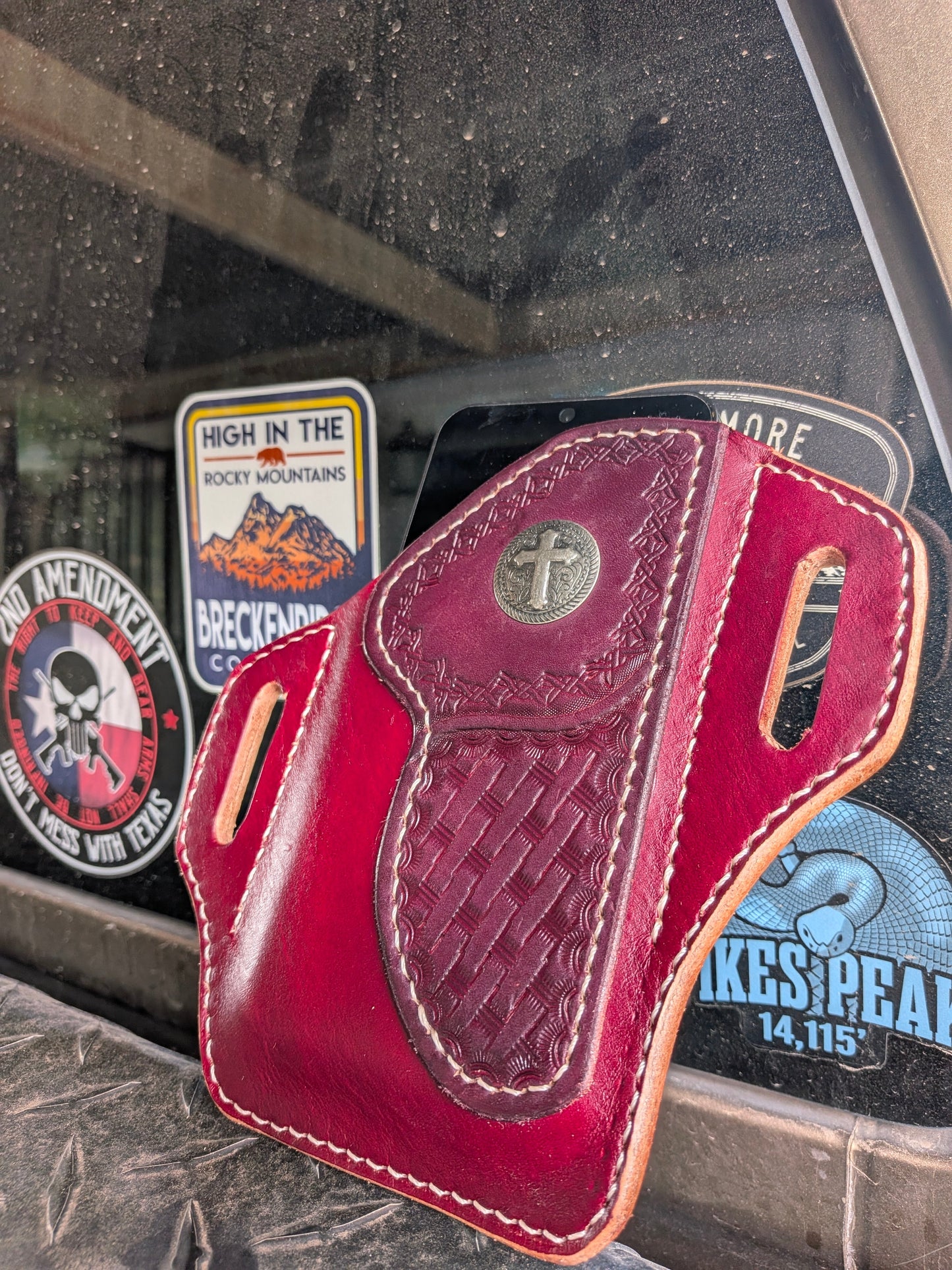 Leather Phone Holster Rancher II Edition AnchorsAweighLeather