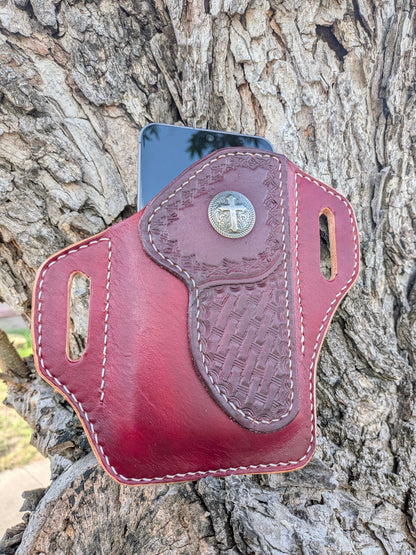 Leather Phone Holster Rancher II Edition AnchorsAweighLeather