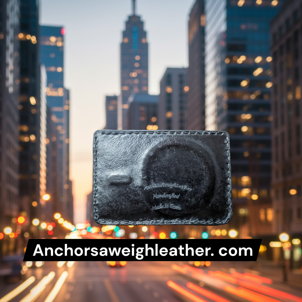 Genuine Alligator/Leather MagSafe Detachable Card Holder, EDC Wallet, Minimalist Card Wallet AnchorsAweighLeather
