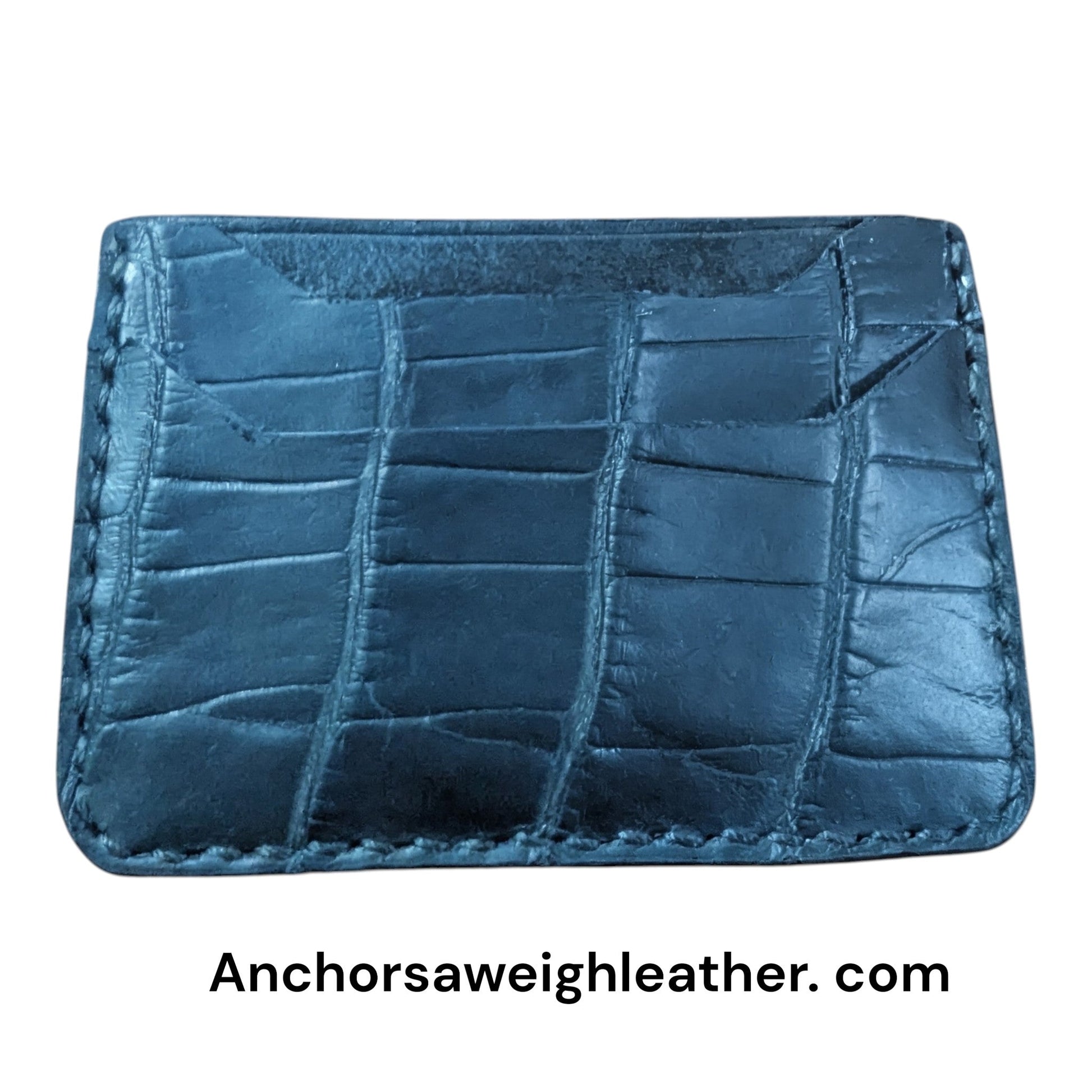 Genuine Alligator/Leather MagSafe Detachable Card Holder, EDC Wallet, Minimalist Card Wallet AnchorsAweighLeather