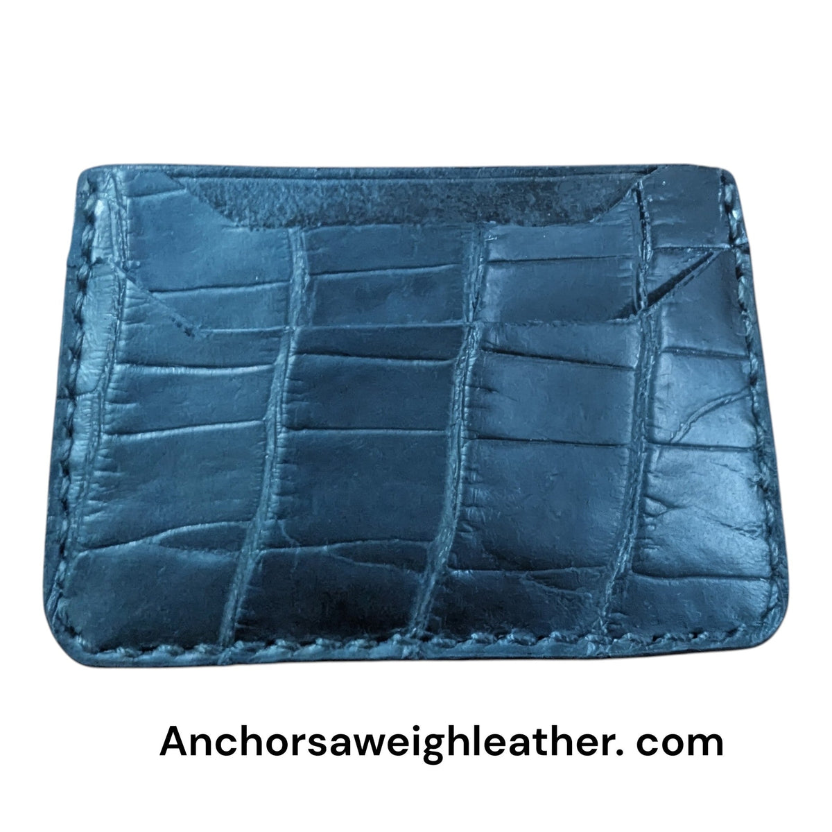 Genuine Alligator/Leather MagSafe Detachable Card Holder, EDC Wallet, Minimalist Card Wallet AnchorsAweighLeather
