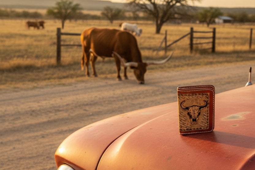 The Longhorn Minimalist Wallet: Hand Stitched Slim Design