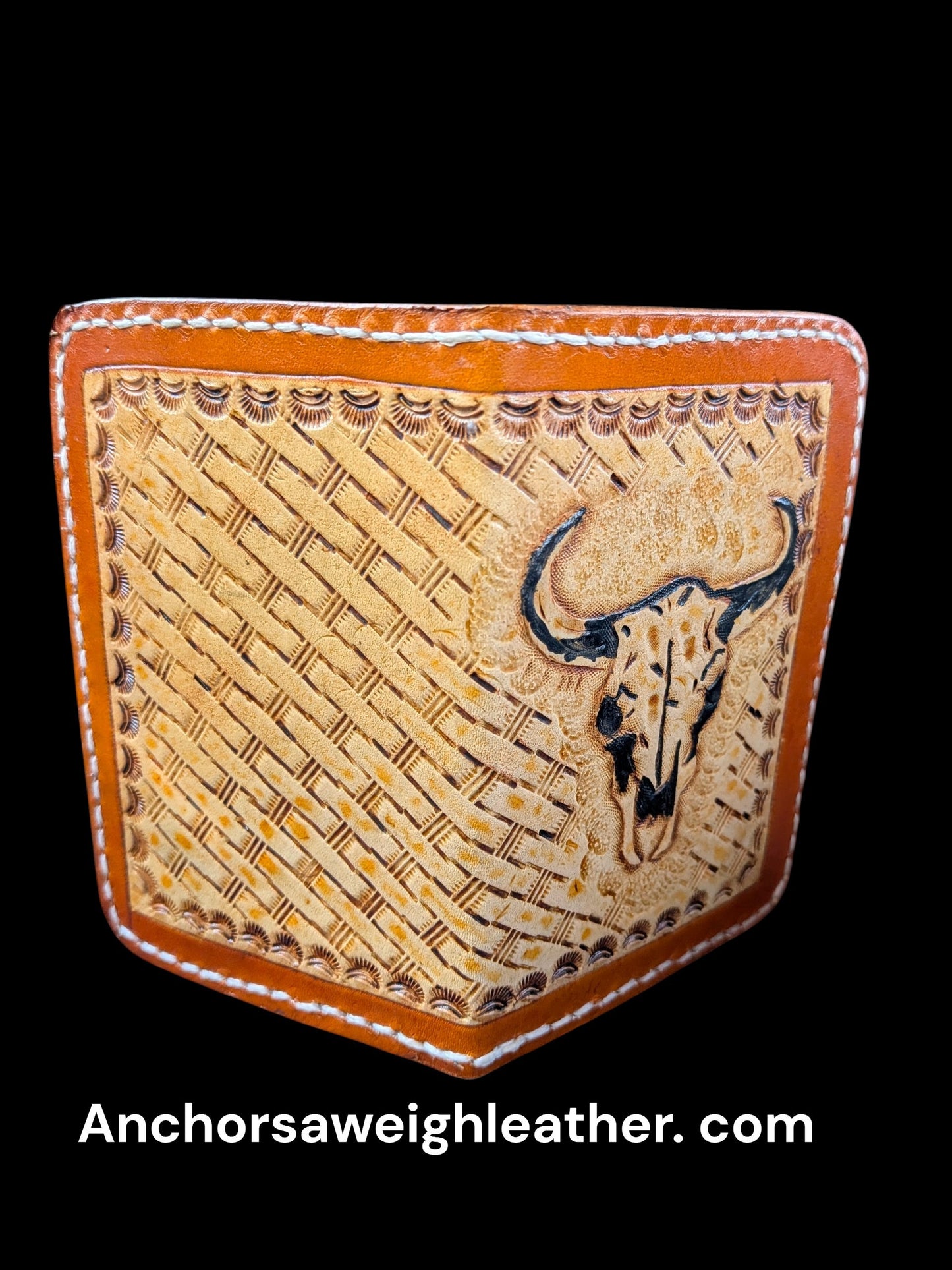 The Longhorn Minimalist Wallet: Hand Stitched Slim Design