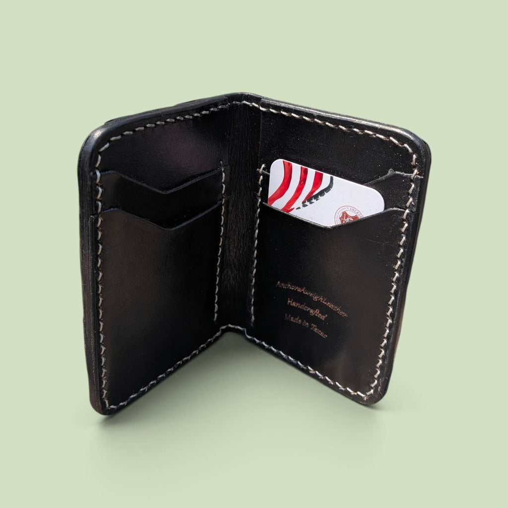 Black American Alligator Leather Wallet | Handcrafted Exotic EDC | AnchorsAweighLeather