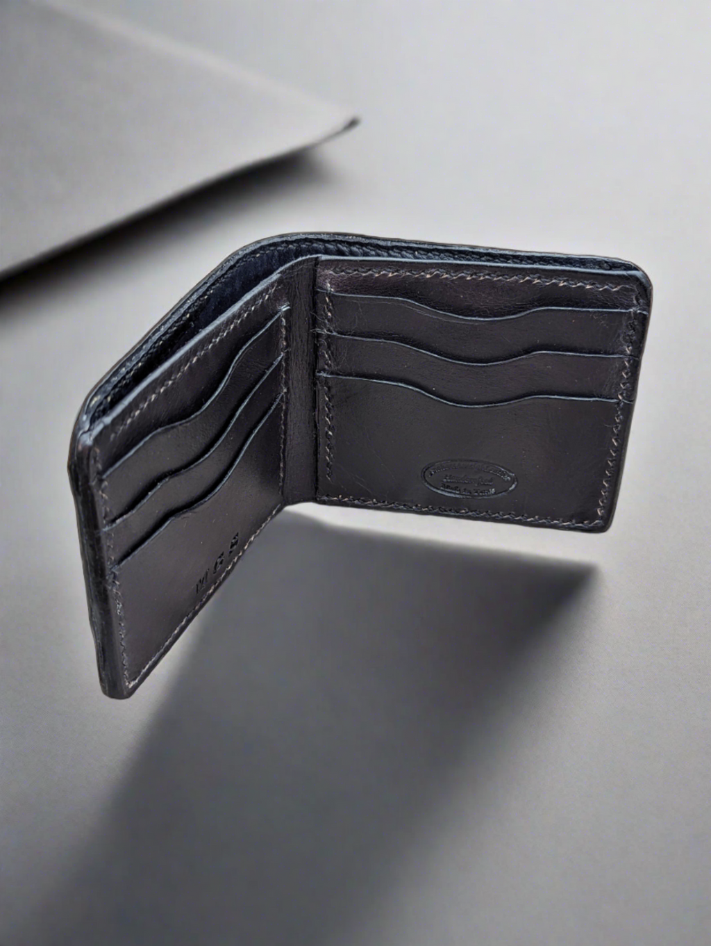 Black Genuine Alligator Skin Men's leather bi-fold wallet, leather wallet, leather billfold AnchorsAweighLeather