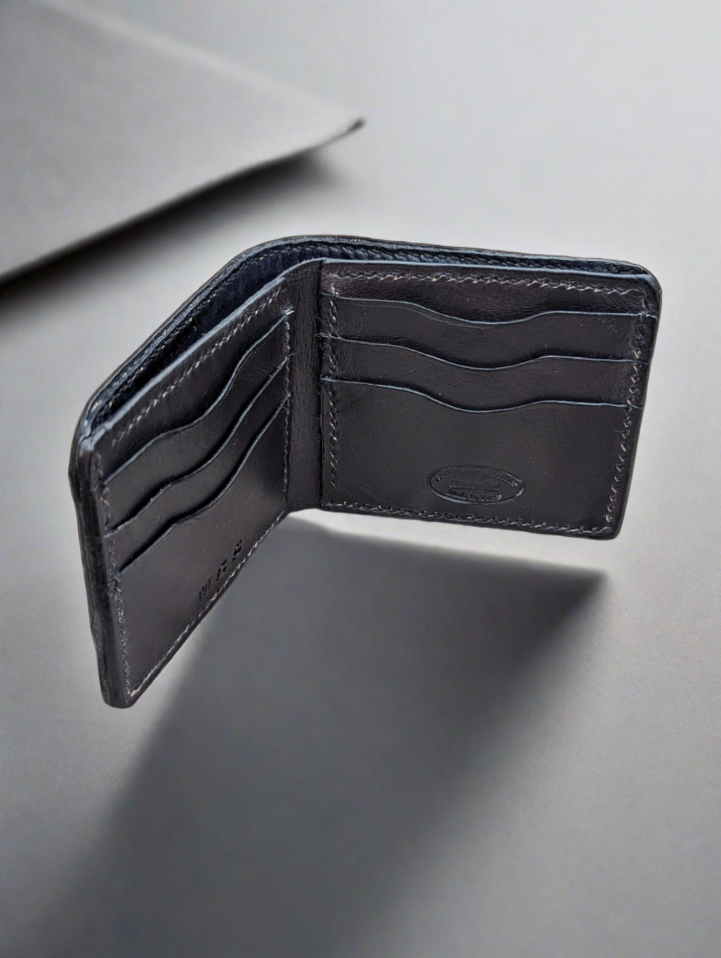 Black Genuine Alligator Skin Men's leather bi-fold wallet, leather wallet, leather billfold AnchorsAweighLeather