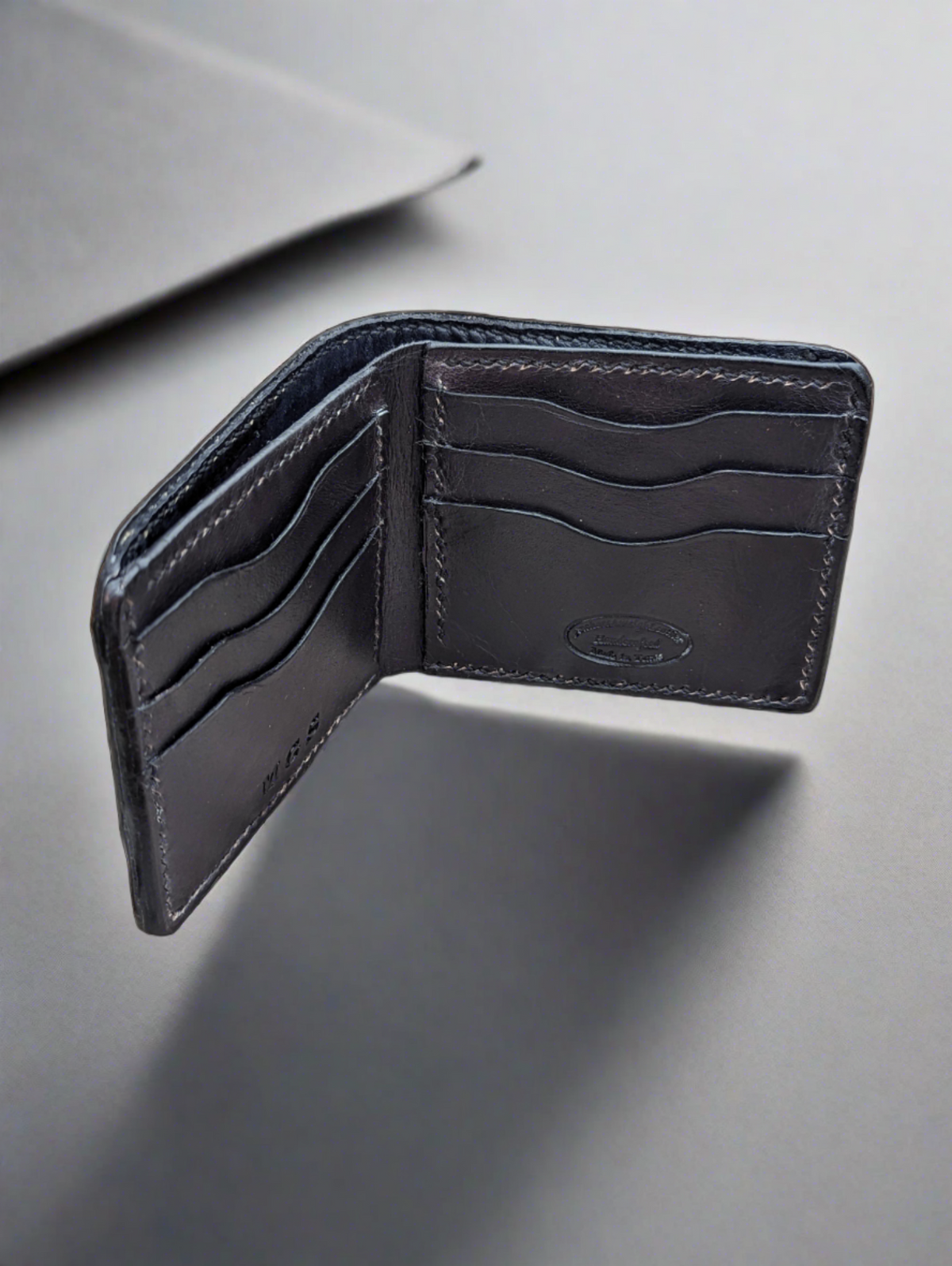 Black Genuine Alligator Skin Men's leather bi-fold wallet, leather wallet, leather billfold AnchorsAweighLeather