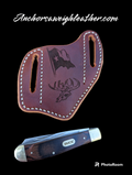 Custom Texas pancake knife sheath, knife case, leather knife sheath, pocket knife scabbard, Pocket knife sheath, foldable pocket knife sheath AnchorsAweighLeather