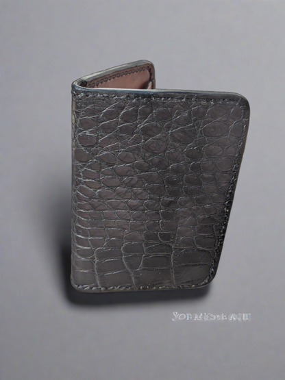 Black Genuine Alligator Skin Men's Vertical Wallet, Minimalist wallet, EDC, Wallet, The Executive Wallet, Premium Wallet AnchorsAweighLeather
