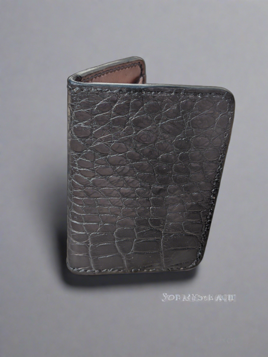 Black Genuine Alligator Skin Men's Vertical Wallet, Minimalist wallet, EDC, Wallet, The Executive Wallet, Premium Wallet AnchorsAweighLeather
