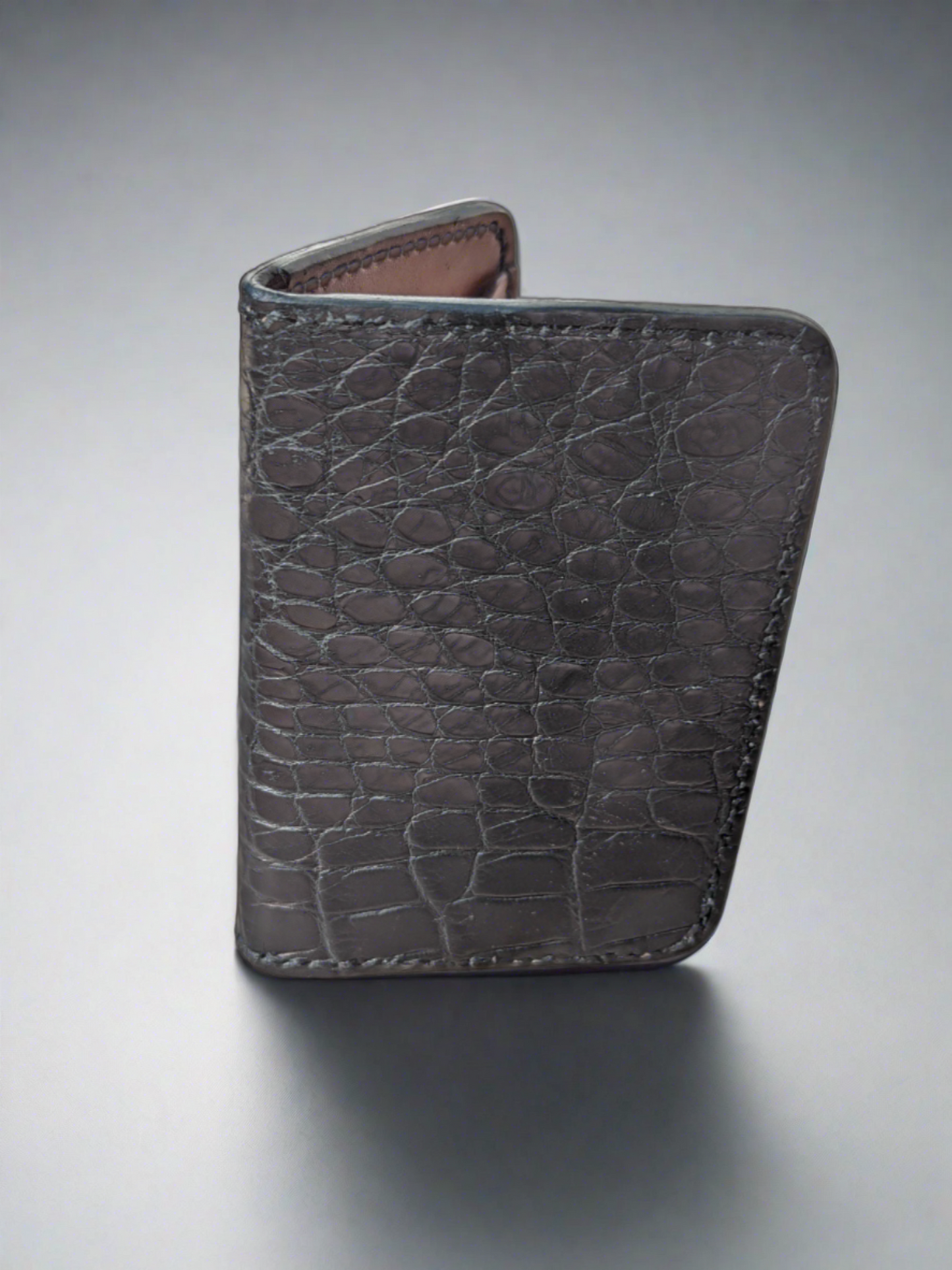 Black Genuine Alligator Skin Men's Vertical Wallet, Minimalist wallet, EDC, Wallet, The Executive Wallet, Premium Wallet AnchorsAweighLeather