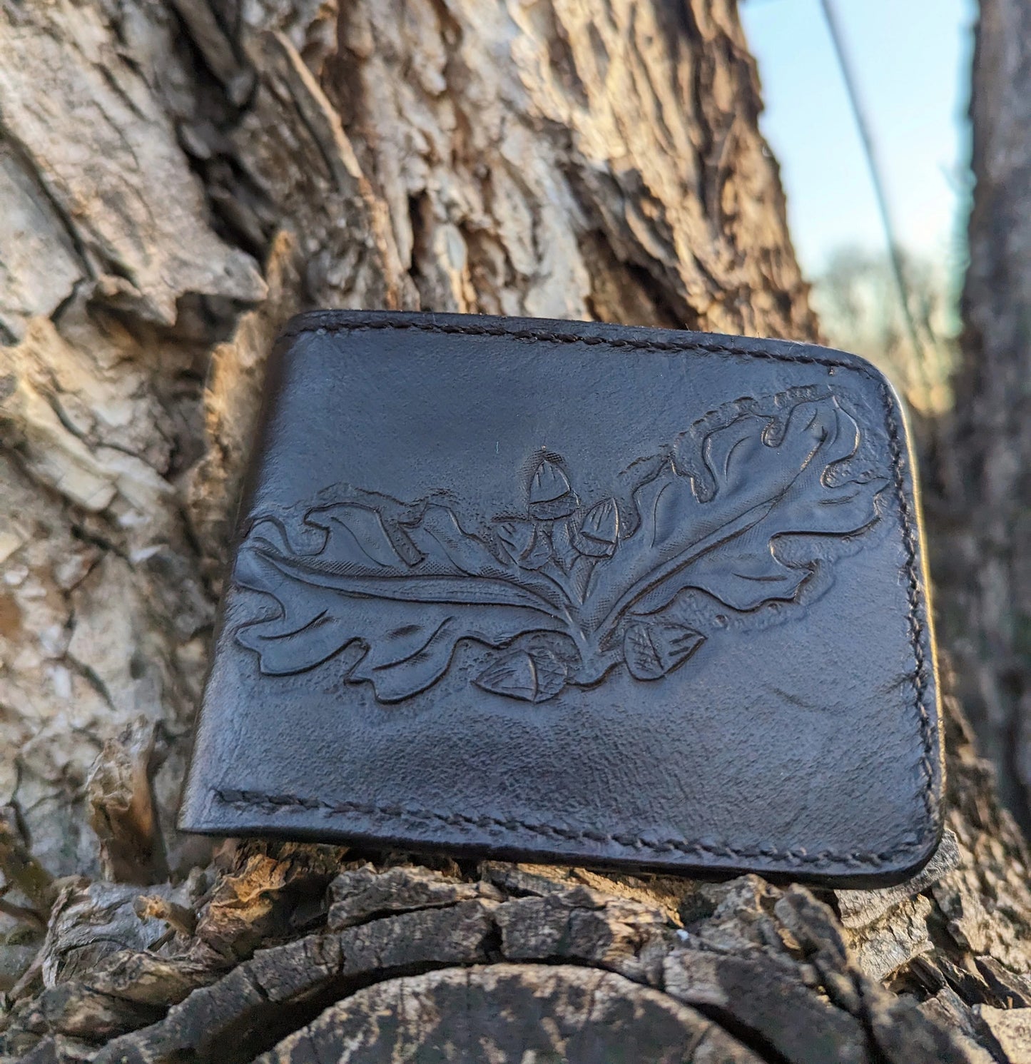 Mens leather wallet, leather wallet, leather billfold AnchorsAweighLeather