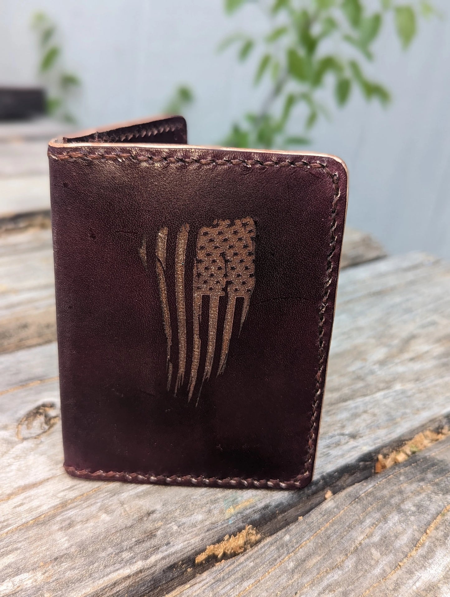 USA Flag Minimalist Wallet, Minimalist Wallet, Wallet, EDC AnchorsAweighLeather