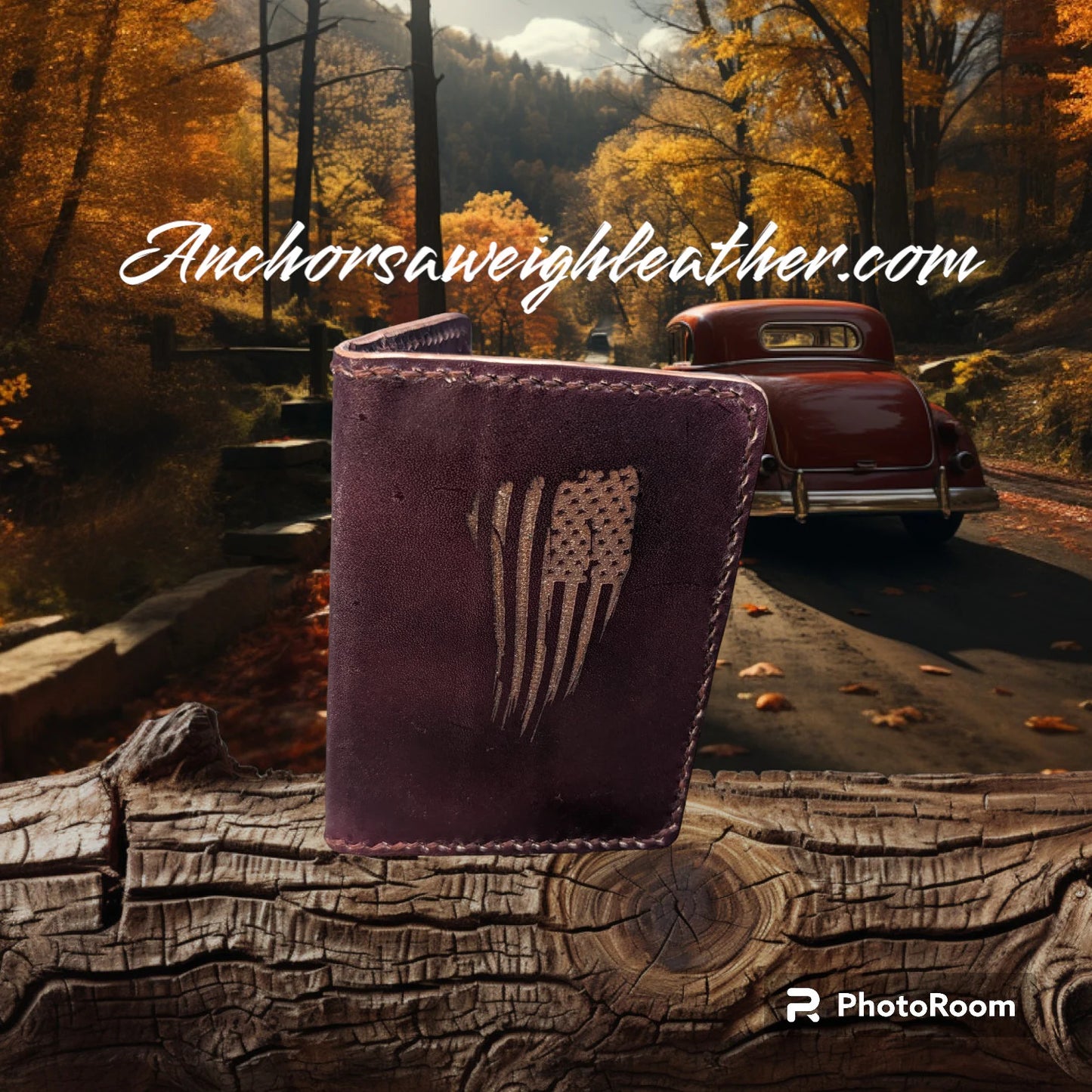 USA Flag Minimalist Wallet, Minimalist Wallet, Wallet, EDC AnchorsAweighLeather
