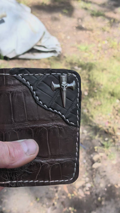Handmade American Alligator Leather Wallet, BrownExotic Wallet