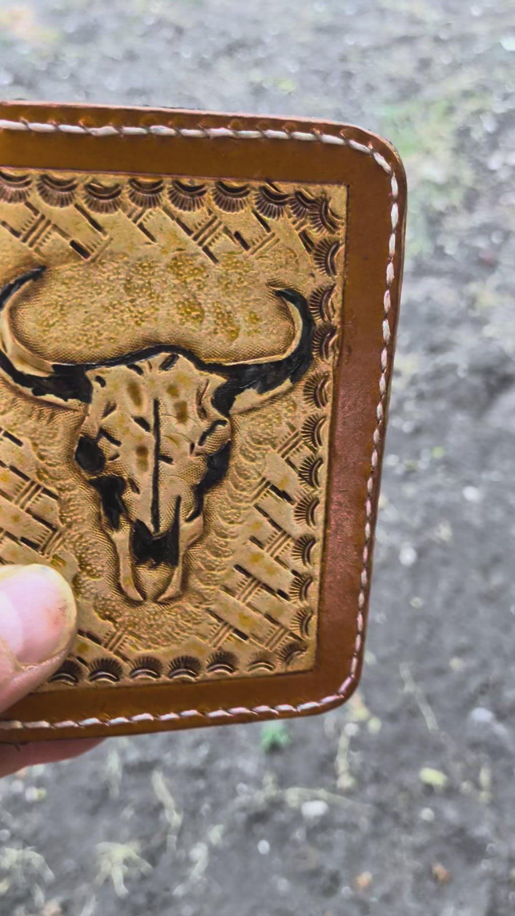 The Longhorn Minimalist Wallet: Hand Stitched Slim Design