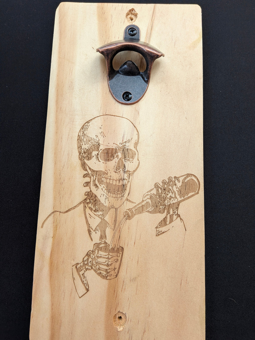 Wooden wall/fence beer bottle openers