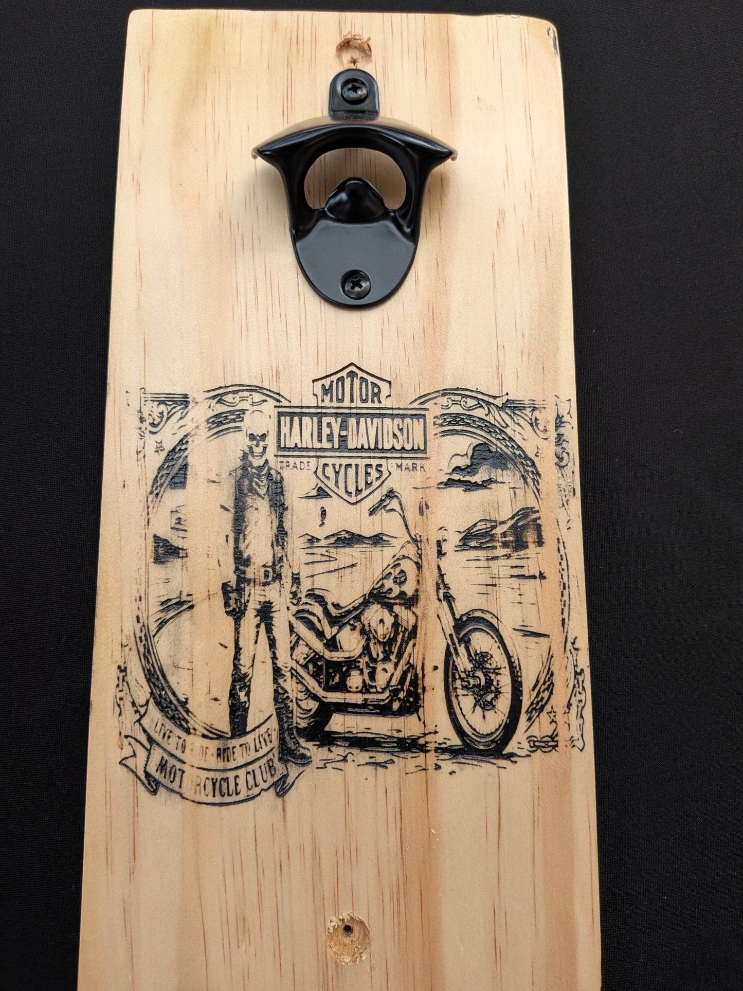 Wooden wall/fence beer bottle openers